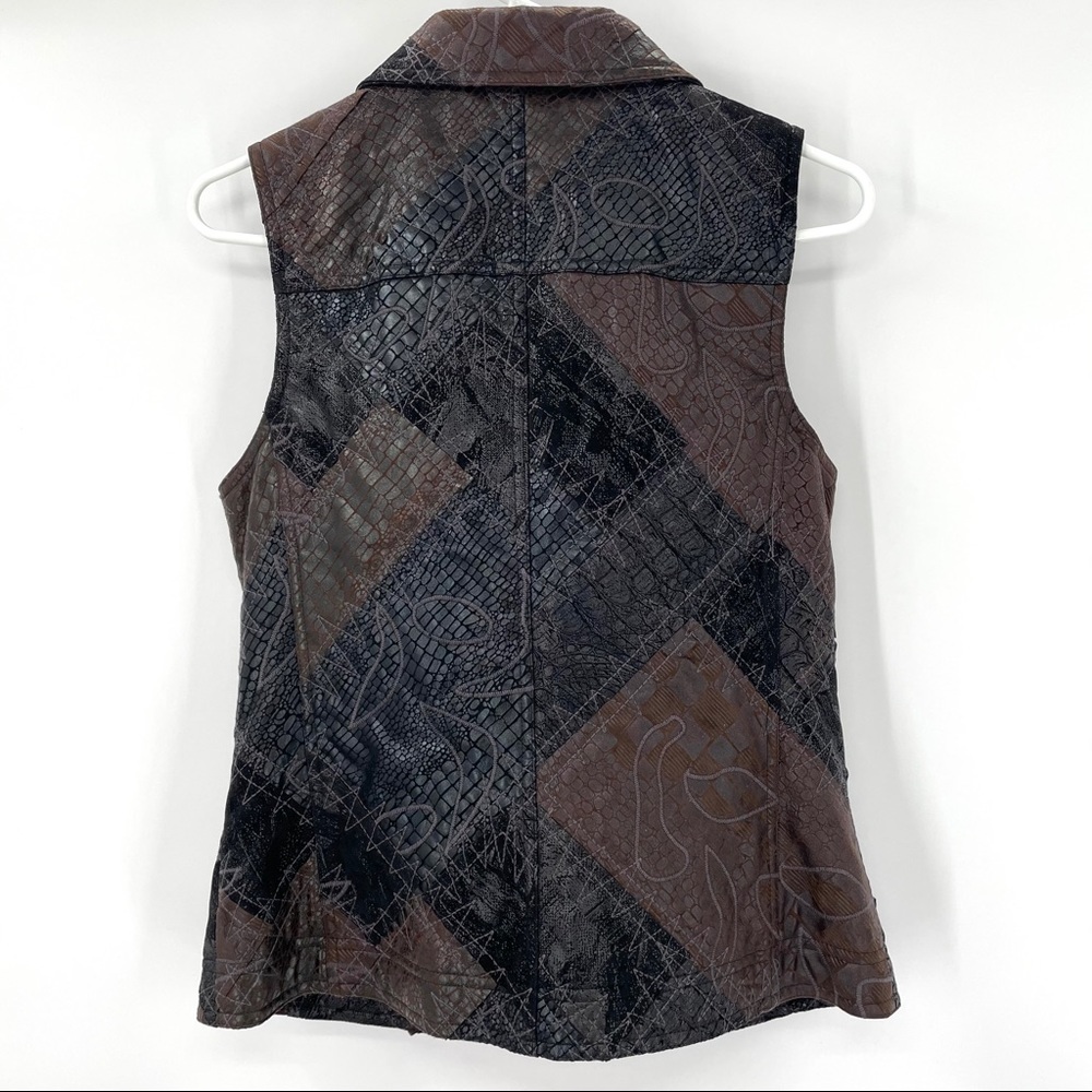 Chico’s Unique Brown & Black Patchwork Vest - image 7